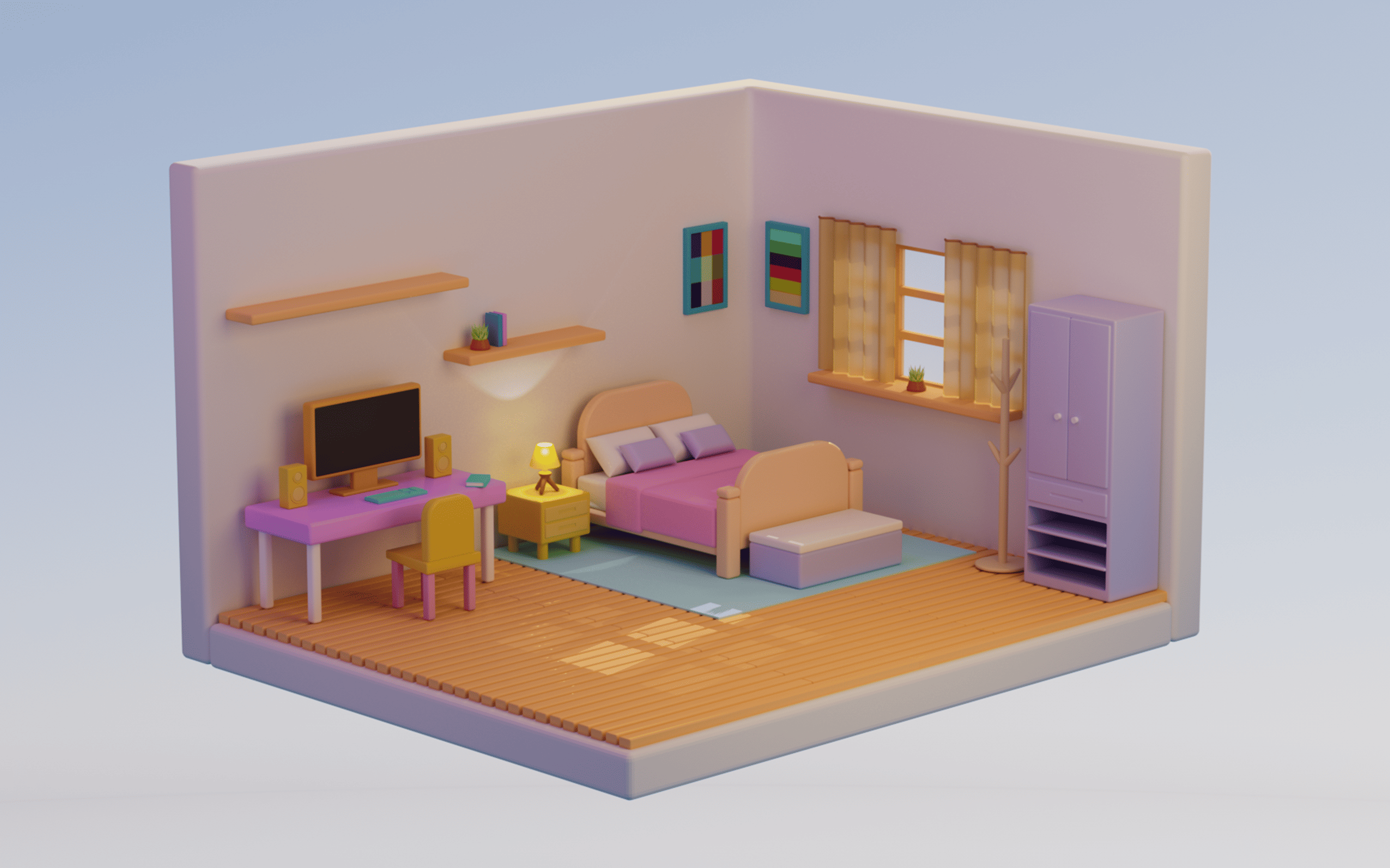 Proyecto personal Habitación Low Poly